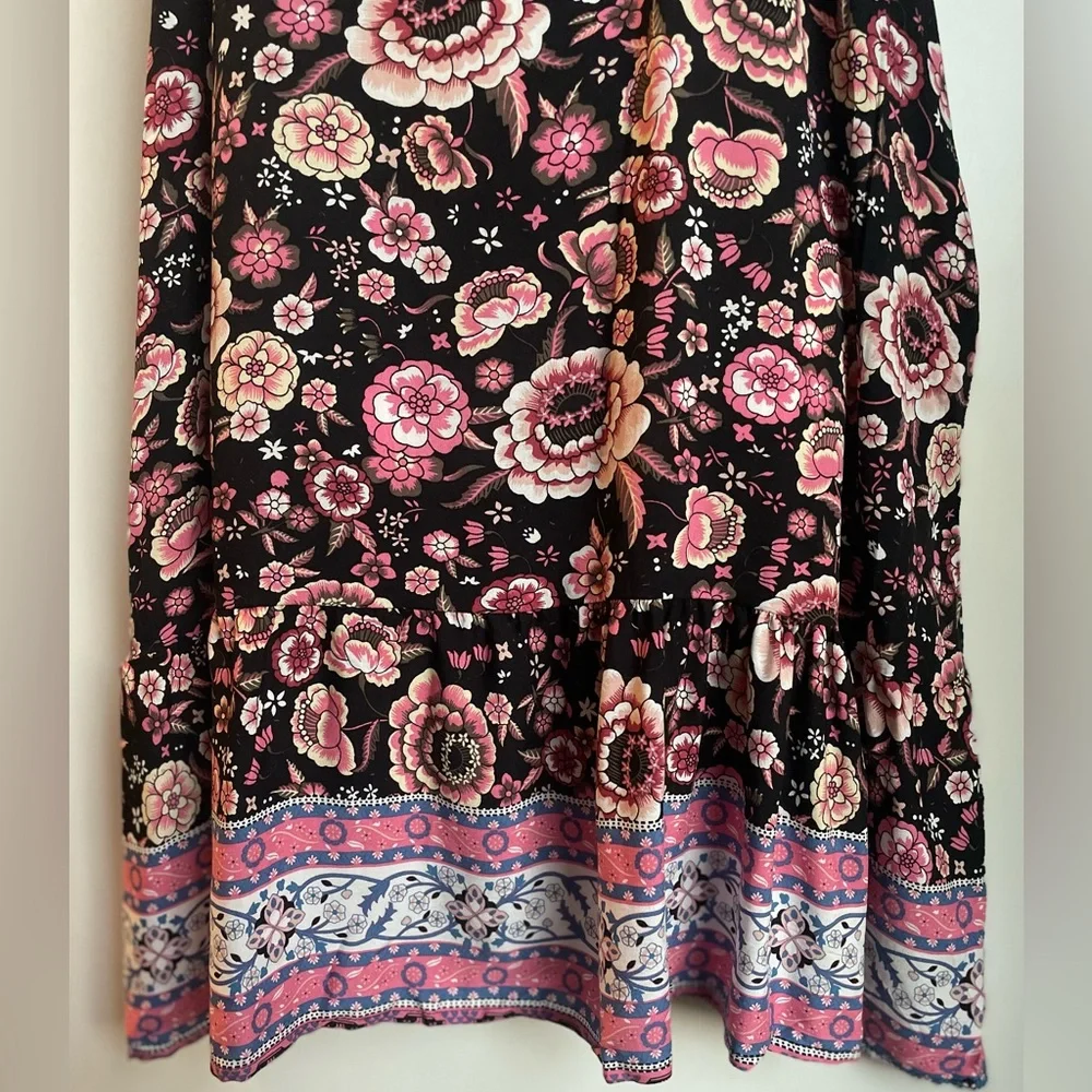 BOHO FLORAL PRINTED SUMMER DRESS WITH POCKETS - Picture 3 of 9